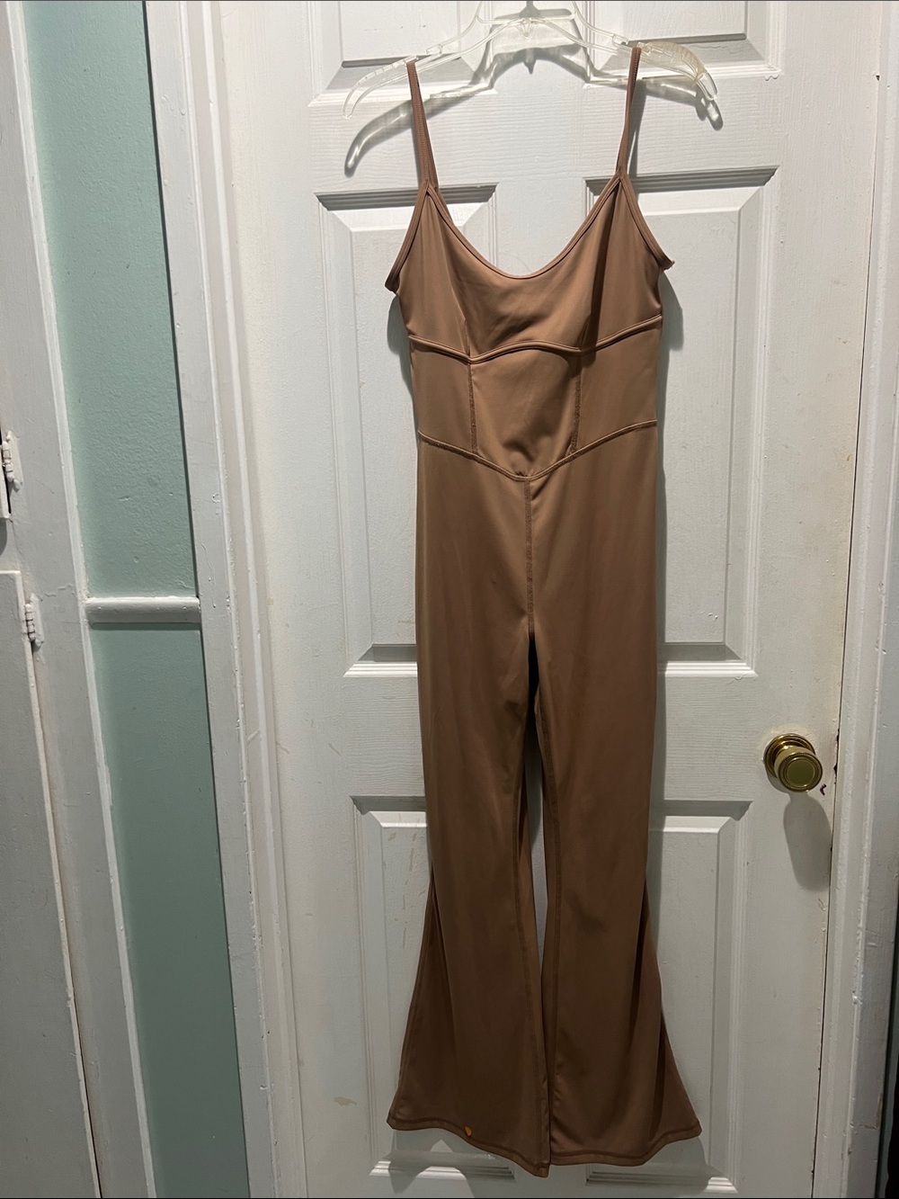JoyLab Tan Brown Sleeveless Flared Jumpsuit/Unitard